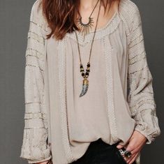 Brand New With Tags! Beautiful, Whimsical, Oversized, Flowy. Beige Top For Fall Festival, Spring Bohemian Sequin Top, Bohemian Embellished Tops For Fall, Bohemian Sequin Top For Spring, Bohemian Beaded V-neck Top, Beaded V-neck Bohemian Tops, Free People Tops, Tunics, Tunic Tops