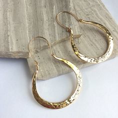 New ~ Anthropologie Molten Lava Large Gold Hoop Earrings Shiny With Slight Texture Looking Like Molten Lava, This Pair Of Earrings Can Be Dressed Up Or Worn Everyday! These Large And Lightweight Hoops Have A Tight Inner Locking Closure. Even With Their Size, They Are Very Comfortable To Wear. Approx. Size 2.5"L, 1-3/4w", Gold Plated Brand New Antho Jewelry, Revolve, Shopbop, Simple, Everyday Hoops, Bold, Classic, Sexy Statement Jewelry, Boho, Chic, Metallic, Anthropologie And Free People Style J Elegant Brass Hoop Earrings For Summer, Gold Teardrop Hoop Earrings For Summer, Gold Teardrop Earrings For Summer, Summer Teardrop Hoop Earrings, Large Gold Hoop Earrings, Anthropologie Earrings, Molten Lava, Geometric Hoop Earrings, Crescent Earrings