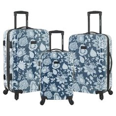 Bella Caronia 3 Pc Rolling Hardside Luggage Set w/ 4-Wheel Spinners The Bella Caronia Voguish Collection 3 Pc Rolling Hardside Luggage Set is perfect for a 4-to-6-day trip.  Each has  8-wheel spinners that allow free-weight rolling. This set features a stylish telescopic trolley handle adapted to your height for easier handling, as well as a fully lined interior with adjustable straps to hold contents in place. Luggage's expand for added packing capacity.   What You Get       Bella Caronia 3 Pc Rolling Hardside Luggage Set Hardside Luggage Sets, Hardside Spinner Luggage, Spinner Luggage Sets, Hardside Luggage, Free Weight, Spinner Luggage, Luggage Sets, Carry On Luggage, Travel Luggage