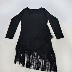 Material:Milk Silk. 91-99% Polyester & Spandex. Features:Tassels. plus size. long sleeves. solid color. asymmetrical hem. bodycon midi dress.Style: Casual Long Sleeve Fringe Dress For Fall, Long Sleeve Fringe Mini Dress For Night Out, Floral Dress Formal, Boho Swimwear, Midi Dress Plus Size, Lace Formal Dress, Midi Dress Style, Split Maxi Dress, Clubwear Dresses