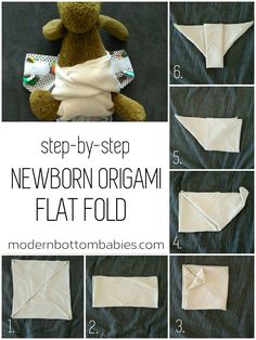 step - by - step instructions for how to make a newborn origami flat fold