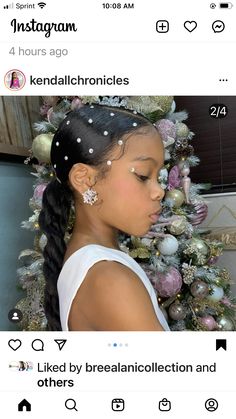 Pearls In Natural Hair, Hairstyle For Kids Graduation, Kids Prom Hairstyles Black, Sweet 16 Braided Hairstyles, Hairstyles For Little Black Girls Kids Graduation, Hair Gems Black Women, Kid Graduation Hairstyles Black, Mixed Girl Prom Hairstyles, Pearl Hairstyles Black Women