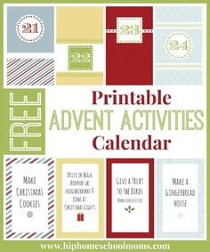 the printable adventure activities calendar is shown in red, green and yellow colors with pictures on it