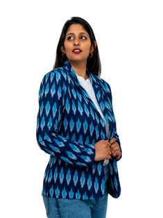 You’ll slay in this Ikat Blazer Set with Shorts! The perfect set for a polished look for the office or evening out, this combo will have all eyes on you. Get ready to rock a sophisticated style and feel confident knowing you’re dressed for success!! Design:Blazer Is made of pure handloom cotton Comes with lining Front 2 buttons for opening Shorts Has a 2 pocket Shorts has side opening with zipper Comes with matching belt Fabric:Pure handloom cotton Fabric Dye Type:Ikkat or Ikat Material Care:Han Blazer With Shorts, Fabric Dye, Handloom Fabric, Pocket Shorts, Blazer Set, Rock A, All Eyes, How To Dye Fabric, Shorts Set