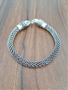 6mm Mesh Chain Bracelet | 925 Sterling Silver Mesh chain bracelet for Men and Women | Bali Chain Bracelet | Oxidized silver chain bracelet | Hippie Bracelets, Mens Bracelet Silver, Chain Bracelets, Silver Chain Bracelet, Skill Set, Bracelet For Men, Vintage Vibe, Oxidized Silver, Bracelet Silver