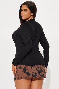 Available In Black And White. Crew Neck Long Sleeve Ribbed Stretch 92% Polyester 8% Spandex Imported | Rita Ribbed Long Sleeve Tee Shirt in Black size Small by Fashion Nova Black High Neck Top With Ribbed Neckline, Stretch High Neck Top With Ribbed Neckline, Black Ribbed Long Sleeve Crew Neck Top, Ribbed High Stretch Elastane Tops, High Stretch Ribbed Elastane Tops, Black Turtleneck Top With Ribbed Neckline, Casual Long Sleeve Mock Neck Top, High Stretch Crew Neck Top With Ribbed Neckline, Fitted Black Ribbed Long Sleeve Top