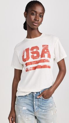 Original Retro Brand USA Tee | Shopbop Usa Tee, Retro Brand, Latest Design, Pop Up, Top Styles, Short Sleeves, Womens Tops, Tops & Tees, Top Outfits