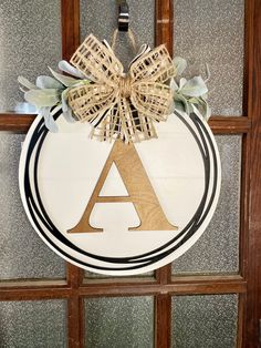 Shiplap Monogram Letter Circle Monogrammed Door Hangers, Circle Door Hanger, Circle Door, Monogram Door Hanger, Painted Letters, Paint Stain, Clear Coat, Monogram Letters, Door Signs