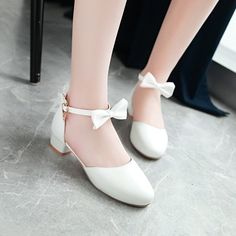 Gender: For Women Style: Fashion,KoreanOccasion: Casual,Party/Club,Office/CareerHeel Height: 3cmPlatform Height: 1cmSeason: Spring,Summer,Fall/Autumn,WinterPackage Contents: 1 x Shoes (Pair)Size Guide:28 = foot length 18.5-19cm (Foot width=6.5-7cm)29 = foot length 19-19.5cm (Foot width=7cm)30 = foot length 19.5-20cm (Foot width=7-7.5cm)31 = foot length 20-20.5cm (Foot width=7.5cm)32 = foot length 20.5-21cm (Foot width=7.5-8cm)33 = foot length 21-21.5cm (Foot width=8cm)34 = foot length 21.5-22cm White Round Toe Block Heels For Spring, White Flat Heel Wedding Shoes For Spring, White Block Heels With Round Toe, White Low Heel Block Heels For Spring, Summer Wedding Shoes With Flat Heel And Heel Strap, White 4-inch Heels For Spring, White Block Heels With 4-inch Heel Medium Width, White Kitten Heels With 4-inch Heel For Formal Occasions, White Closed Toe Kitten Heels, Medium Width