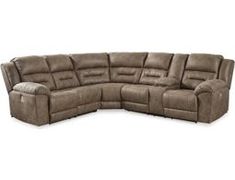 a sectional couch with recliners on it