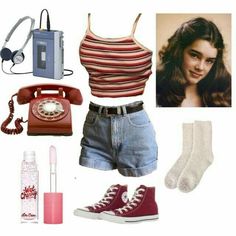 Fashion Inspo Vintage Retro 80s, Long Jean Shorts Outfit Vintage, Stranger Thing Outfits 80s, It 2017 Aesthetic Outfits, Fear Street Outfit Inspiration, 80s Outfits Stranger Things Summer, 80s Outfits For Summer, Summer 80s Outfits Women, Cute 80s Outfits Summer