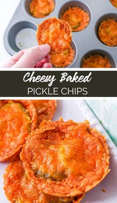 these cheesy baked pickle chips are the perfect appetizer to serve at your next party