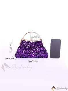 Bird in Bag - Fashionable Evening Party Clutch Bag by Aival Shi Deco Purple Bag, Color Violet, Party Clutch, Novelty Bags, Violet Purple, Bird In Bag, Evening Party, All Over Print, Clutch Bag