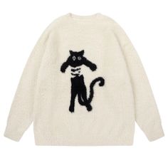 Cartoon Knitting Sweater Men Women Loose Knitted Jumpers Autumn Streetwear Harajuku Cat Pattern College Knit Pullovers Couple 1.Please allow reasonable color difference due to individual computer monitor.2.If you do not know how to choose the size. Please tell me your height and weight.3.Please allow 1-3 cm data error due to manual measurement! Geometric Pattern Embroidery, Kitten Sweater, Autumn Streetwear, Top Streetwear Brands, Knitting Sweater, Beige Pullover, Cat Sweater, Japanese Harajuku, Knitted Cat