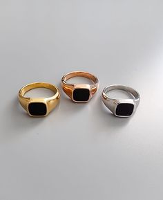 Pinky ring, Signet ring with Black square Onyx Seal Suitable for women and men Made of sterling silver and onyx stone or best quality 18k gold plate Onyx size is 8.5x8.5 mm The product will arrive to you packed in gift box and padded envelope to maintain the product For more ring of us : https://www.etsy.com/il-en/shop/Limajewelry?ref=listing-shop2-all-items-count§ion_id=16284797 Thank you for your interest. Please check out our other items and be sure to add us to your favorites! https://www.et Elegant Black Couple Rings For Gift, Elegant Black Couple Rings As Gift, Elegant Black Couple Rings, Minimalist Open Ring With Black Enamel, Minimalist Black Signet Promise Ring, Modern Black Open Signet Ring, Black Rectangular Rings For Gifts, Black Rectangular Ring Gift, Modern Black Rings For Gift