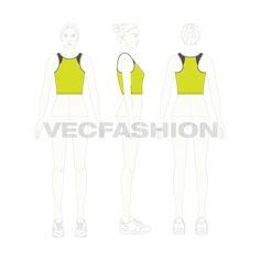 Women's Lycra Sport Top Flat Sketches, Sport Top, Clothes Ideas, Sports Top, Sport Running, Fashion Flats, Running Women, Womens Flats, Clothing Brand