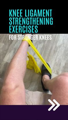 a man is using a pair of pliers to fix a tile floor with the words knee alignment and stretching exercises for strong knees