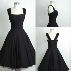 1950s Prom Dress, Vintage Prom Dress, Prom Dress Black, Beach Bridesmaid Dresses, Chiffon Party Dress, Black Party Dress, Prom Dresses 2015, Cheap Bridesmaid