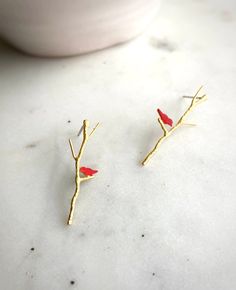 Bird Lady, Twig Jewelry, Gold Branches, Fruit Necklace, Branch Earrings, Crazy Bird, Branch Necklace, Jewelry Delicate, Fruit Jewelry