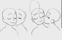 three different stages of drawing the head and shoulders, with one being closed to the other side