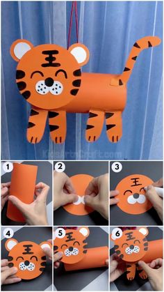 step by step instructions on how to make a paper tiger