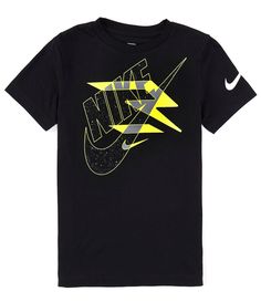 From Nike 3BRAND By Russell Wilson, this t-shirt features:Crew neckShort sleeveGraphic logo on front and sleeveStraight hemPullover constructionCotton/polyesterMachine wash/tumble dryImported. Nike Graphic Design T Shirts, Pattern T Shirt Design, Nike T-shirts, T Shirt Brand Logo, Scene Clothing, Kids Shirts Boys, Russell Wilson, Nike Shirt, Nike Wallpaper