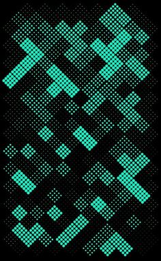 an abstract background consisting of squares and rectangles in shades of green on a black background