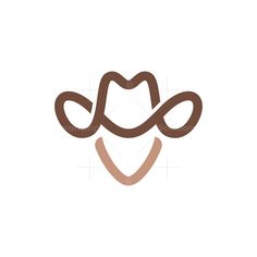 an abstract logo with the shape of a heart and two hands holding each other's fingers