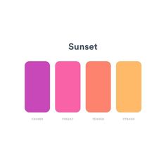 the different shades of pink, orange, and purple are shown in this graphic style