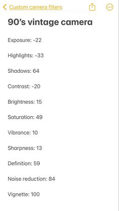 an iphone screen showing the camera settings for different types of cameras and their corresponding features