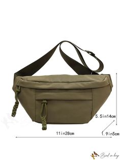 BirdinBag - 2023 Fashionable Canvas Crossbody Bag: Small, Trendy Underarm Waist Bag in Solid Colors Trendy Khaki Shoulder Bag With Zipper Pocket, Khaki Mobile Phone Pouch Bag, Trendy Khaki Bag With Zipper Closure, Trendy Khaki Bag With Zipper, Khaki Shoulder Chest Bag With Zipper, Khaki Large Capacity Shoulder Chest Bag, Casual Khaki Crossbody Shoulder Bag, Trendy Khaki Crossbody Bag, Functional Khaki Shoulder Bag