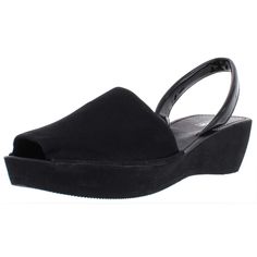 PRICES MAY VARY. Easy on easy off, two-piece platform sandal with wedge heel Smooth synthetic upper with patent contrast. Slip-on design with slingback ankle strap for a secure fit. Cushioned footbed provides all-day comfort. Traction outsole. Cheap Trendy Wedge Heel Flip Flops, Cheap Wedge Heels For Office, Cheap Black Wedge Sandals With 4-inch Heel, Trendy Cheap Wedge Heel Flip Flops, Cheap Black Wedge Heel Sandals, Cheap Chic Open Toe Wedge Sandals, Cheap Wedge Heels For Day Out, Slip On Wedge Sandals, Peep Toe Wedge Sandals