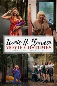 the movie poster for iconic halloween movies, including an image of women dressed in costumes