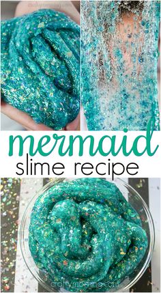 the mermaid slime recipe is so easy to make