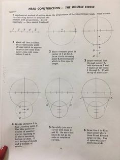 a hand holding a piece of paper with instructions on how to draw a double circle