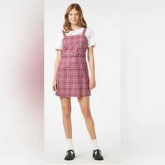 Princess Highway Sold At Modcloth Women’s Pink Checkered Dress Sleeveless Belted Style: Billy Check Pinafore Designed In Australia Mini Dress Plus Size Size 14 Polyester Blend Beautiful Thick Material New With Tags Tags: Clueless, 90’s Style, Pink, Barbiecore, Checkered, Gingham , Plaid, Girly Goth, Punk Approximate Measurements Pictured Non Smoking Home No Pets Always Open To Reasonable Offers *Wrapped With Paper To Reduce Environmental Footprint Remember To Bundle + Save I Have An Automatic Bu Casual Suspender Dress For Dress Down Occasions, Casual Fitted Suspender Dress For Fall, Casual Sleeveless Pinafore Dress For Fall, Plaid Sleeveless Dress With Adjustable Straps, Casual Pink Fitted Suspender Dress, Sleeveless Dresses With Adjustable Straps For Fall, Sleeveless Dress With Adjustable Straps For Fall, Casual Fitted Pink Suspender Dress, Casual Fitted Pinafore Dress For Spring