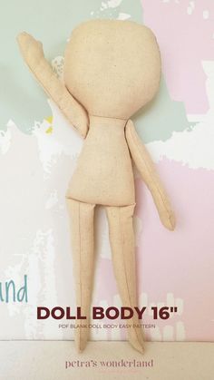 DIY 16" Doll Body Sewing Pattern – Beginner-Friendly Tutorial Make your own 16" fabric doll using this easy PDF pattern! Full-scale pieces and step-by-step photos make it perfect for beginners Diy Fabric Doll, Body Sewing Pattern, Cloth Doll Pattern, Dolls Handmade Diy, Rag Doll Pattern, Doll Sewing, Rag Dolls Handmade, Fabric Doll, Doll Sewing Patterns