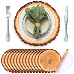 a table setting with plates, napkins and silverware