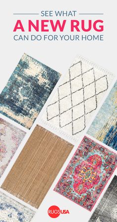 rugs with the words see what a new rug can do for your home