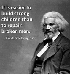 an old photo with a quote on it that says, it is easier to build strong children