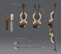 an image of violin parts and accessories