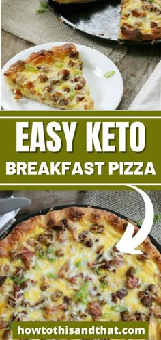 the easy keto breakfast pizza is ready to be eaten