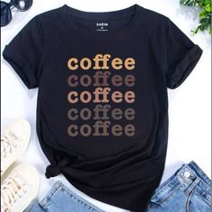 Black Coffee T-Shirt For Us Addicts Out There! I Have 2 Large And 1 Xl. Runs Small So Size Up. 60% Cotton/40% Polyester. Very Comfortable! Pencil Sketch Portrait, Sketch Portrait, Coffee Tshirt, Fall Clothes, Coffee Shirts, Shein Tops, Black Coffee, Pencil Sketch, Fashion Item