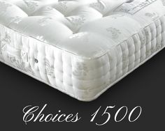 an image of mattresses for sale on black background with text saying choice 150 or more