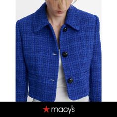 in stock Blazer Rose, Boys School Uniform, Ink Blue, French Chic, Tweed Fabric, Style Winter, Designer Shorts, Clothing Care, Cashmere Coat