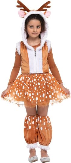 Girl Deer Costume, Peasant Dress Costume, Deer Costume For Kids, Skirt For Kids, Halloween Party Events, Toddler Dress Up, Deer Costume, Matching Costumes, Dressup Party