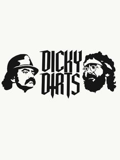 two men with long hair and beards are depicted in this black and white logo