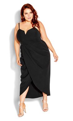 Sassy V Dress - black City Chic Dresses, V Dress, Tulip Dress, Chic Dresses, Size 16 Dresses, Chic Woman, City Chic, Plus Size Dress, Black Maxi Dress