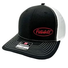 PRICES MAY VARY. Peterbilt logo embroidered on the front Officially licensed Peterbilt product Mesh panels for breathability. Snapback closure for a secure fit Fits head sizes between 7" and 7 3/4" Black front crown with white mesh The Richardson 112 Trucker Hat is a classic trucker style hat with a black crown and white mesh. It features an embroidered Peterbilt logo on the front corner. It is one size fits most and has an adjustable snapback closure. The Richardson 112 Trucker Hat is a great a Fitted Black Trucker Hat, Black Fitted Trucker Hat, Black Fitted Trucker Baseball Cap, Fitted Black Trucker Snapback Hat, Black Fitted Trucker Snapback Hat, Fitted Trucker Hat With Flat Brim, Fitted Black Baseball Cap With Embroidered Logo, Fitted Trucker Baseball Cap With Curved Bill, Fitted Trucker Baseball Cap With Flat Brim