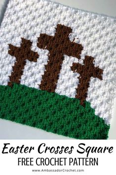 an easy crochet pattern for easter crosses square